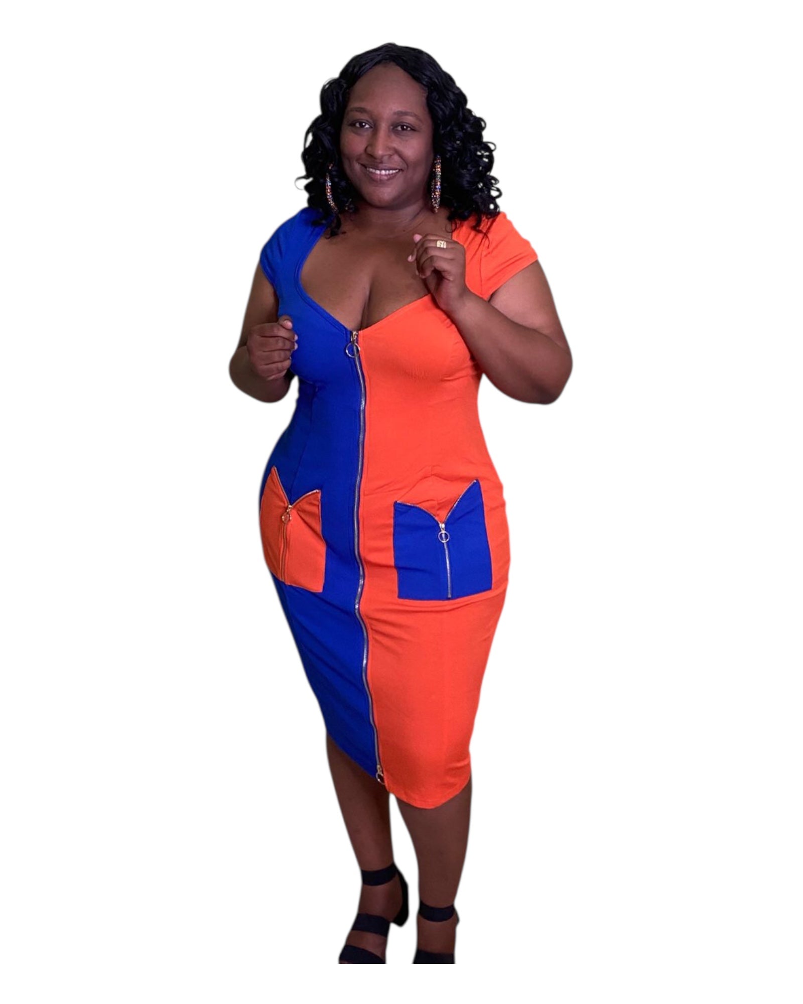 Block Party Zip Dress Plus Size Rebellious Curves TT