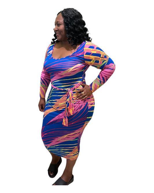 Electric Bloom Dress - Plus Size