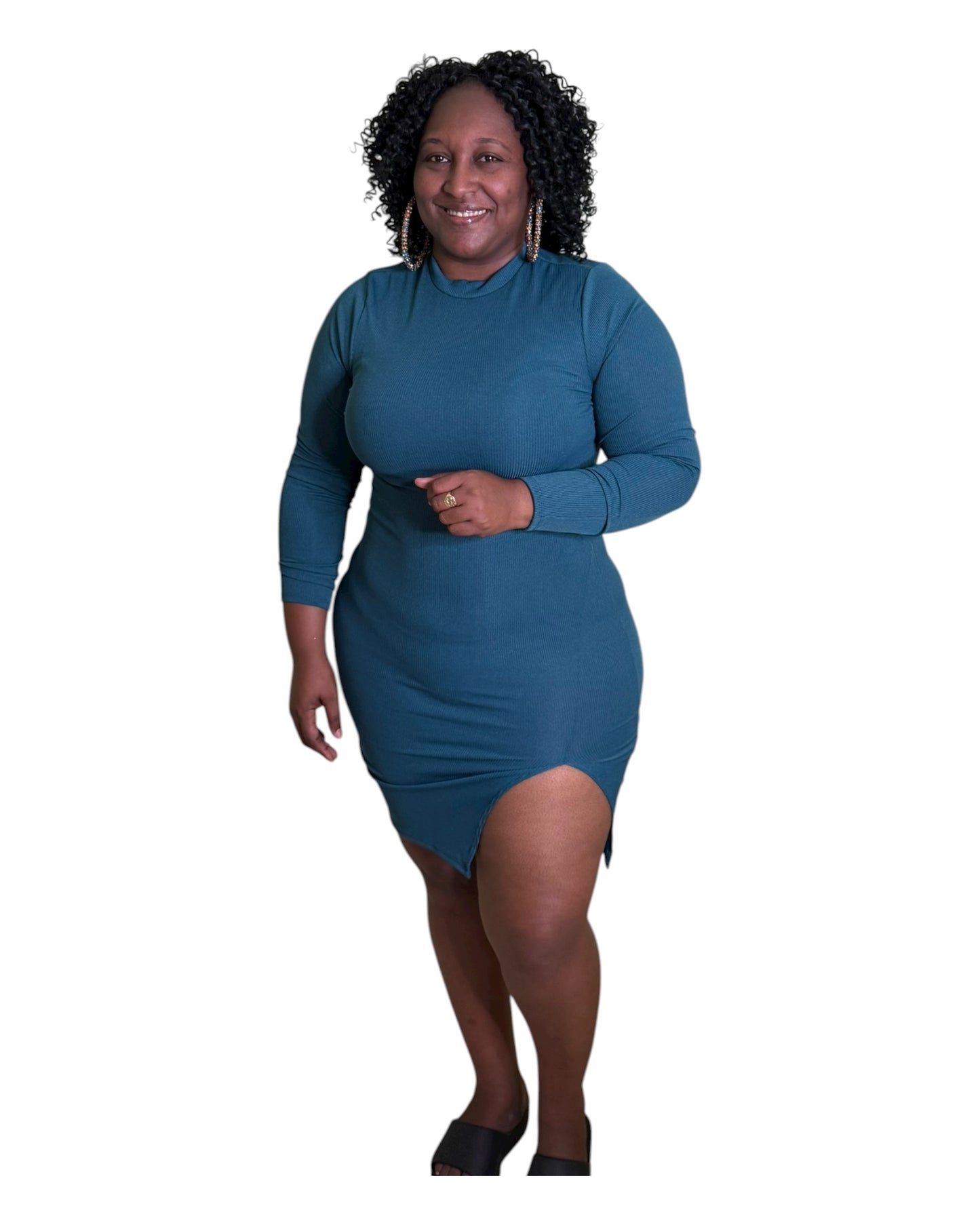 City Chic Mini Dress - Teal Plus Size