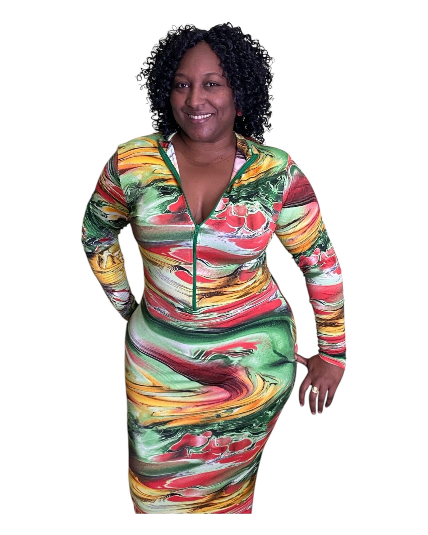 Sunset Swirl Dress - Plus Size