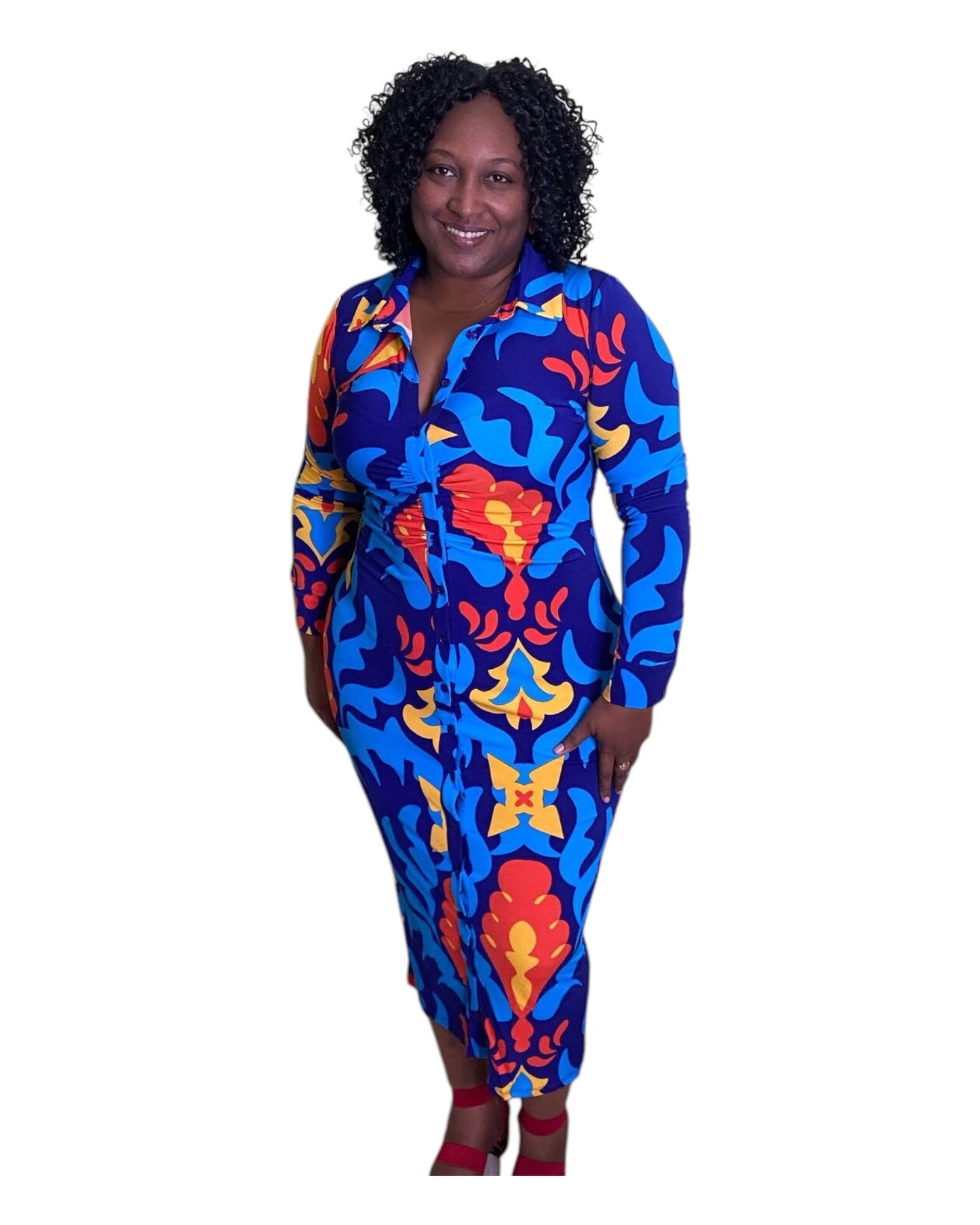 Blue Flame Dress - Plus Size