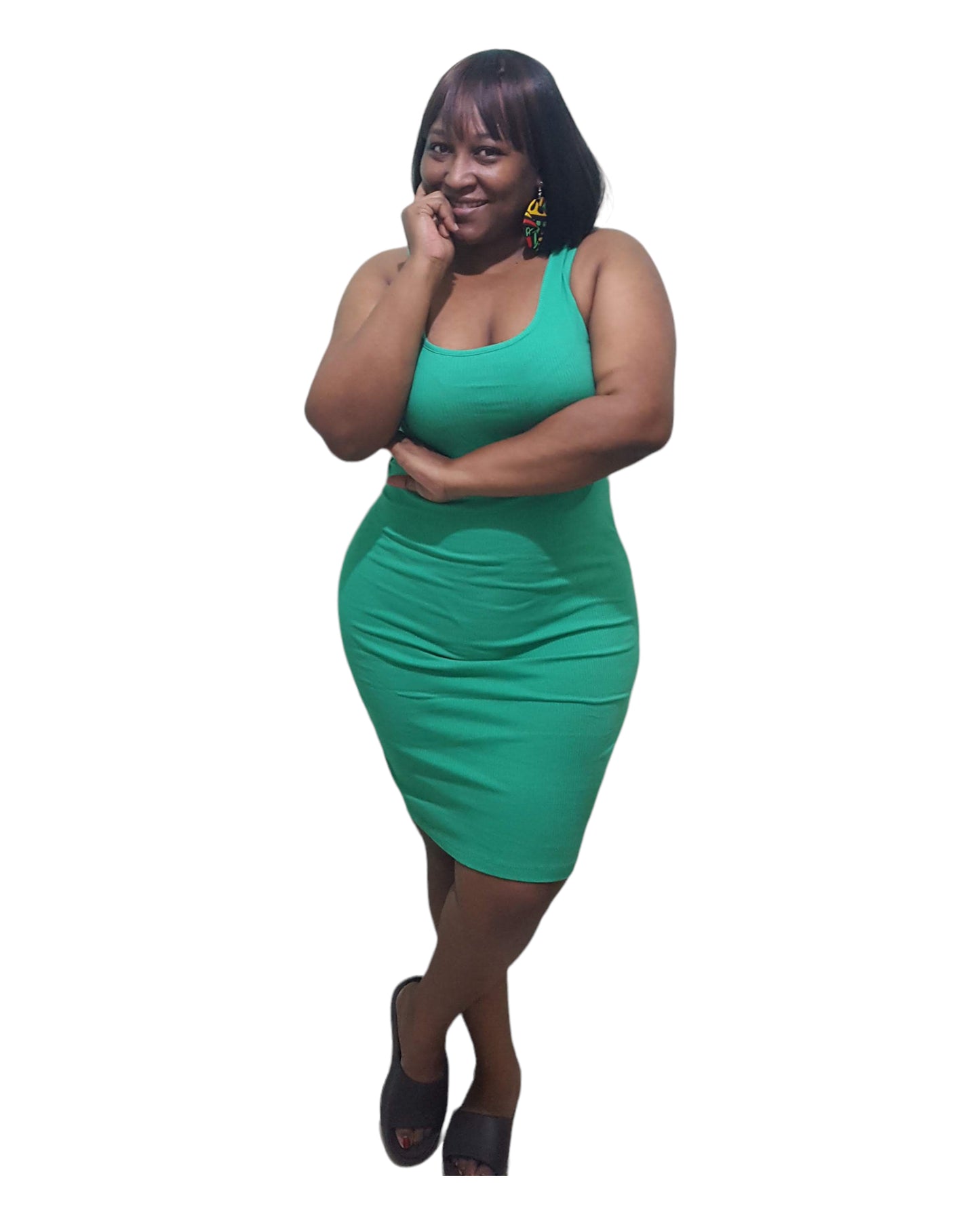 Spunky Midi Dress - Green Plus Size