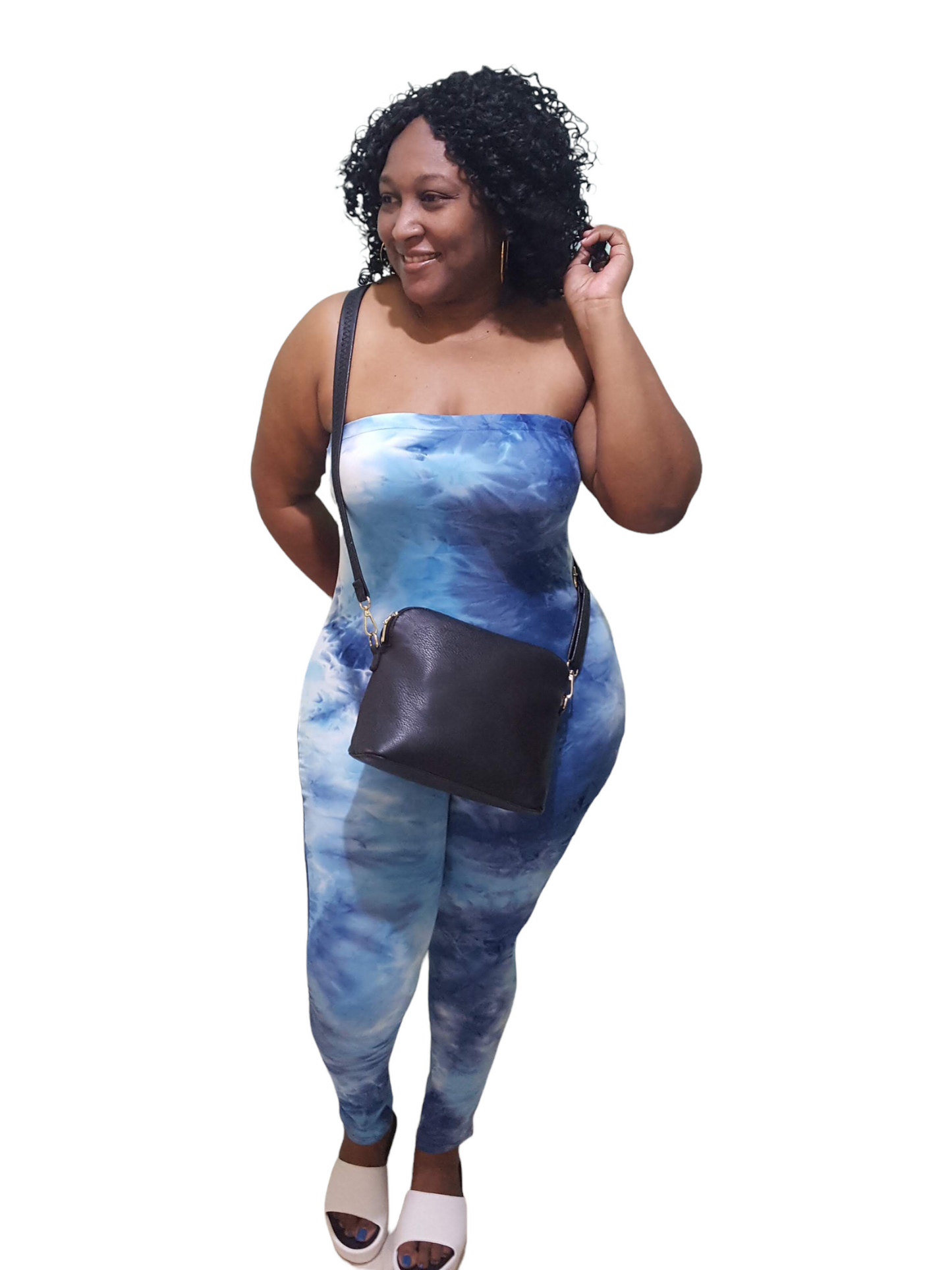 Fete-Ish Tube Jumpsuit - Blue Plus Size