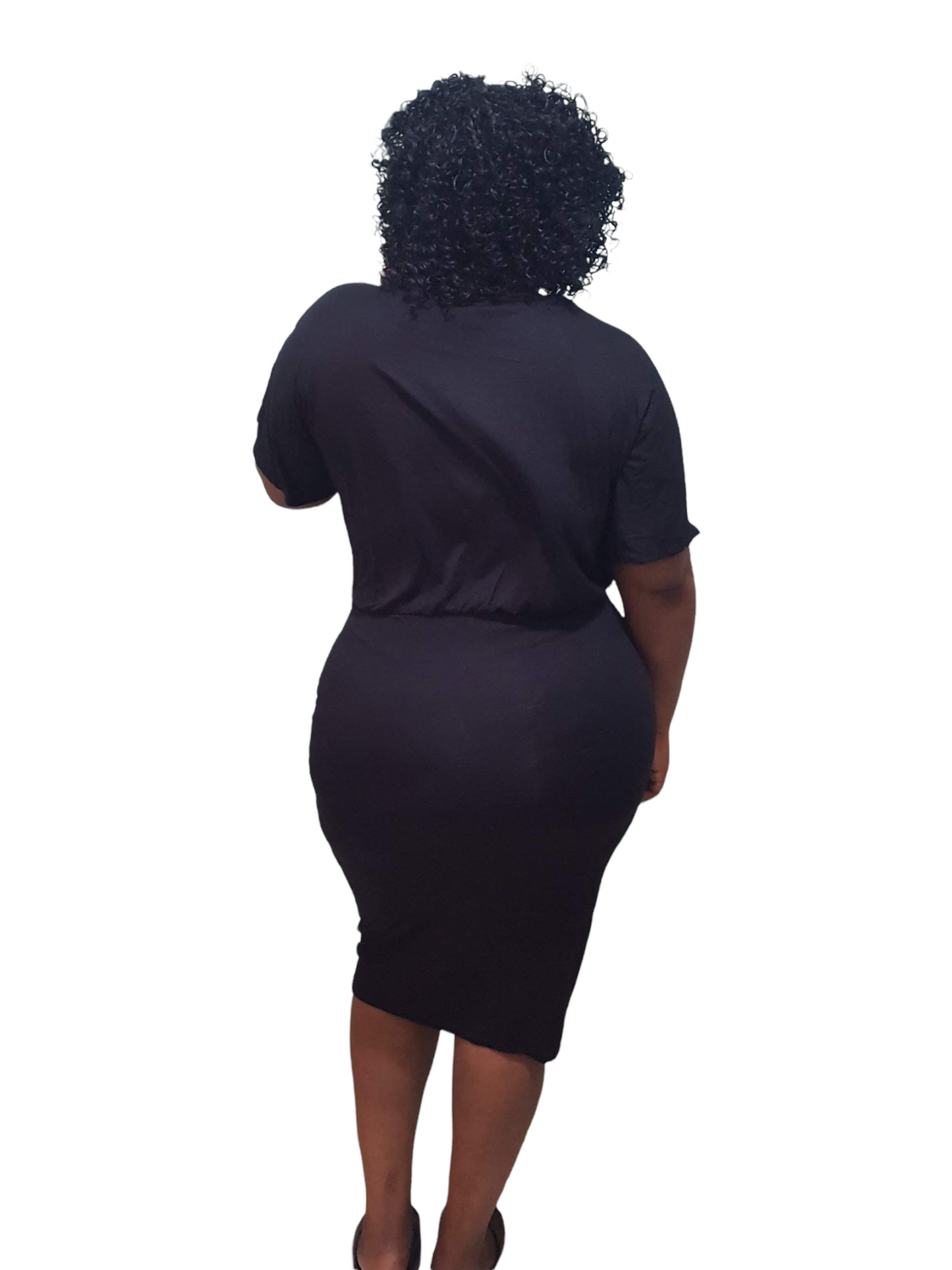 Effortless Tie Front Dress - Black Plus Size