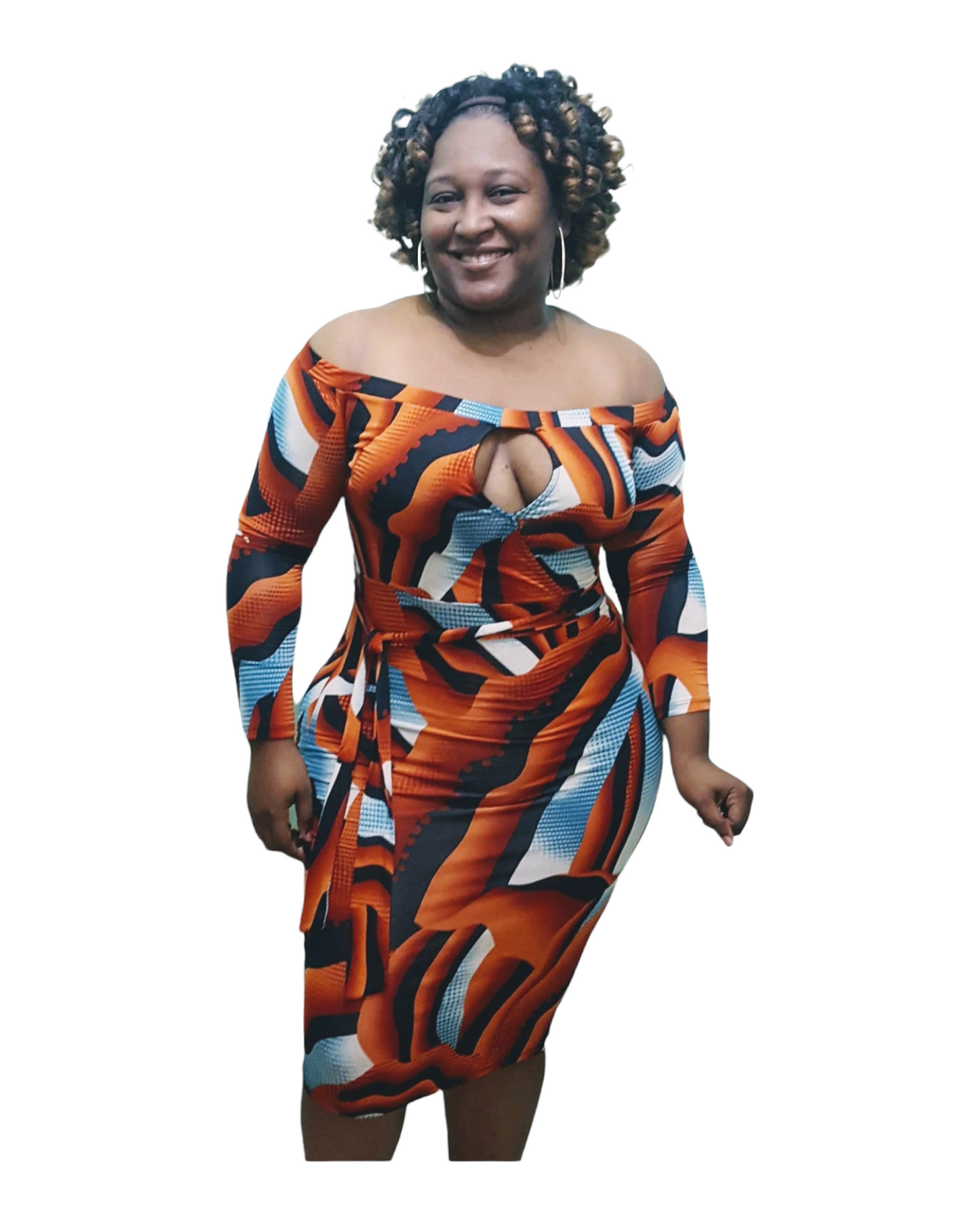 Sweet Orange Dress - Plus Size