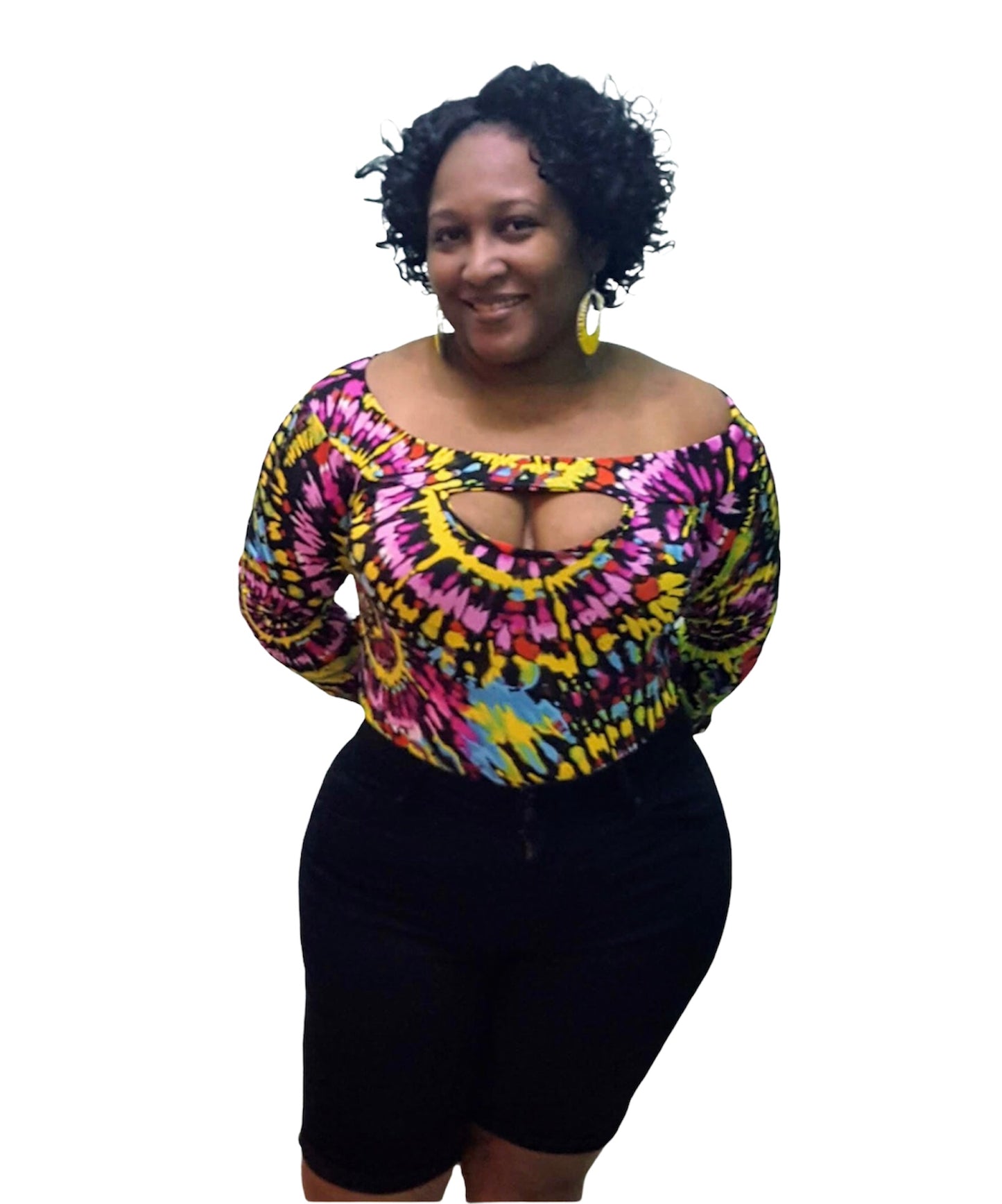 Push Up Bermuda Pant - Black Plus Size