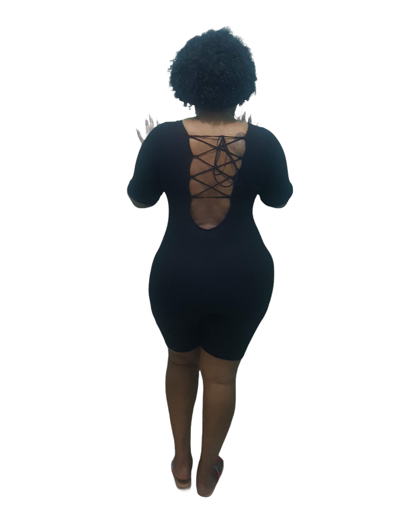 Knot Me Romper - Black Regular Size