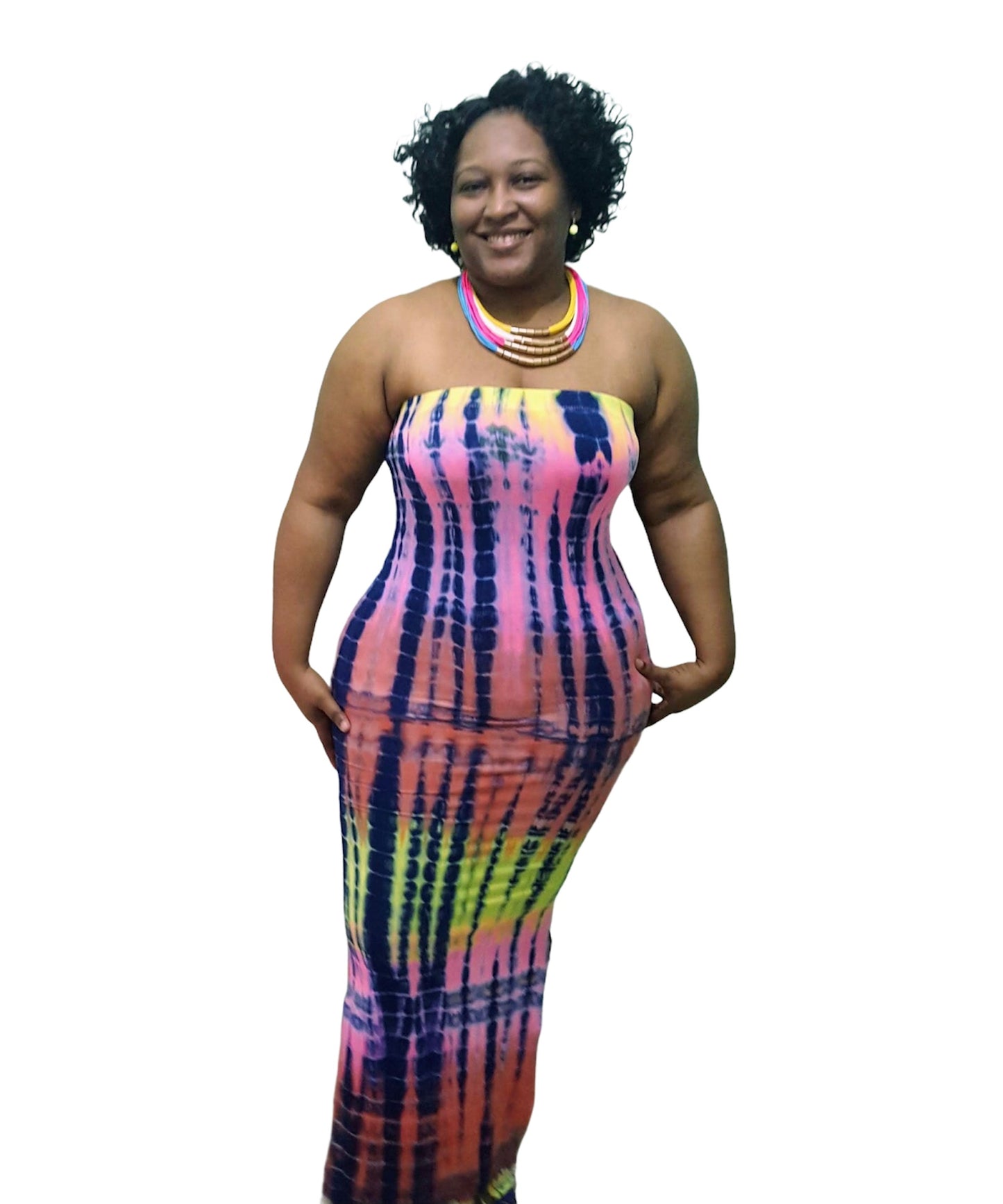 Tie Dye Maxi Dress - Pink Regular Size