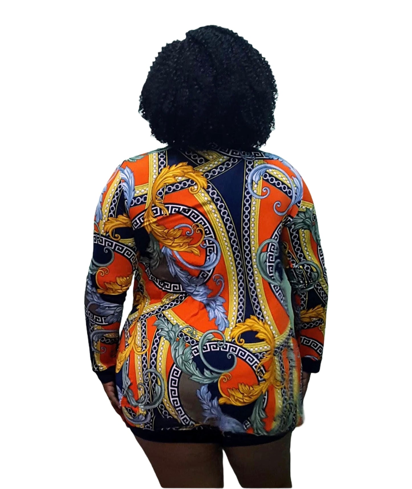 Hottie Hottie Outfit - Orange & Navy Plus Size