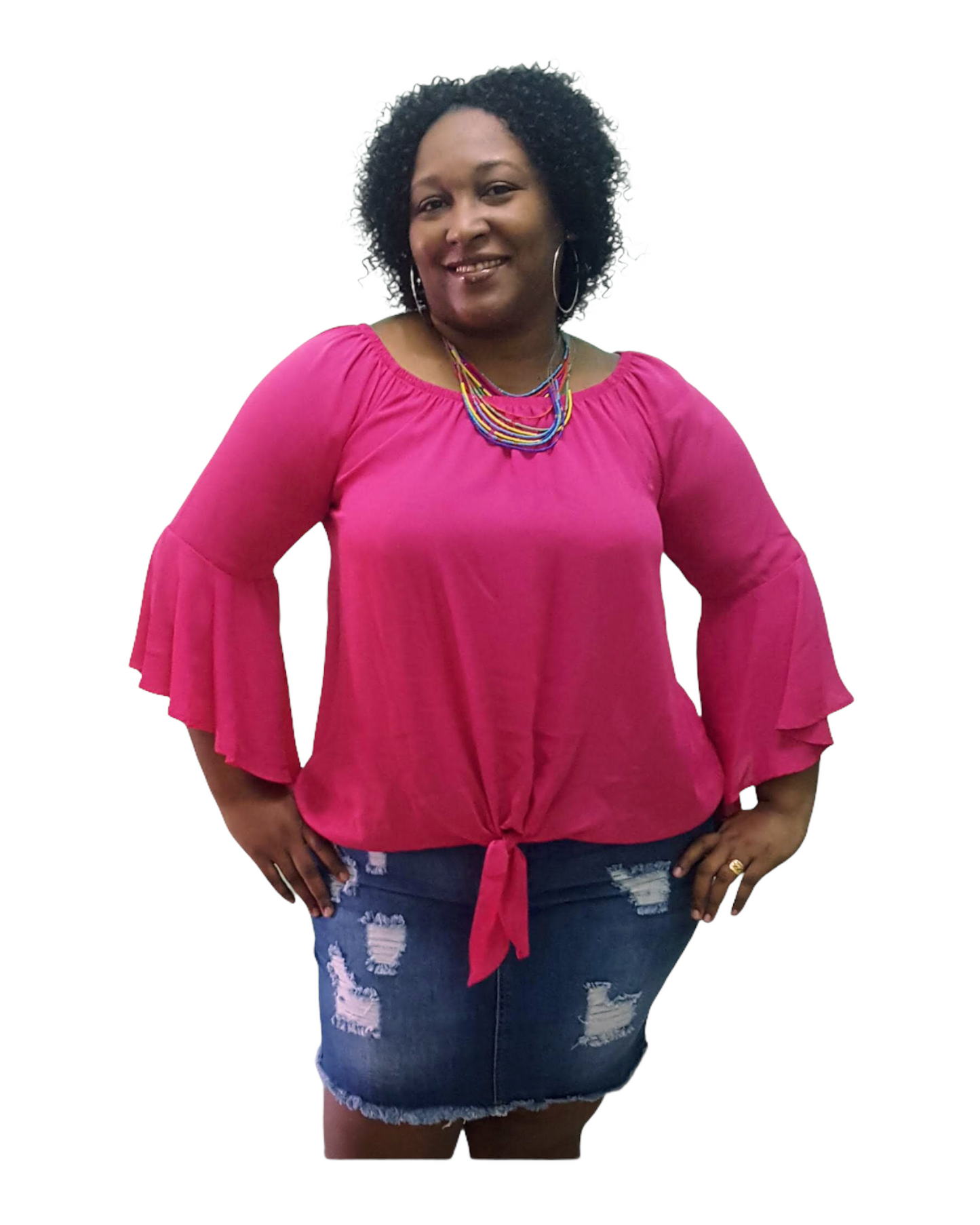 Hot Pink Blouse - Plus Size