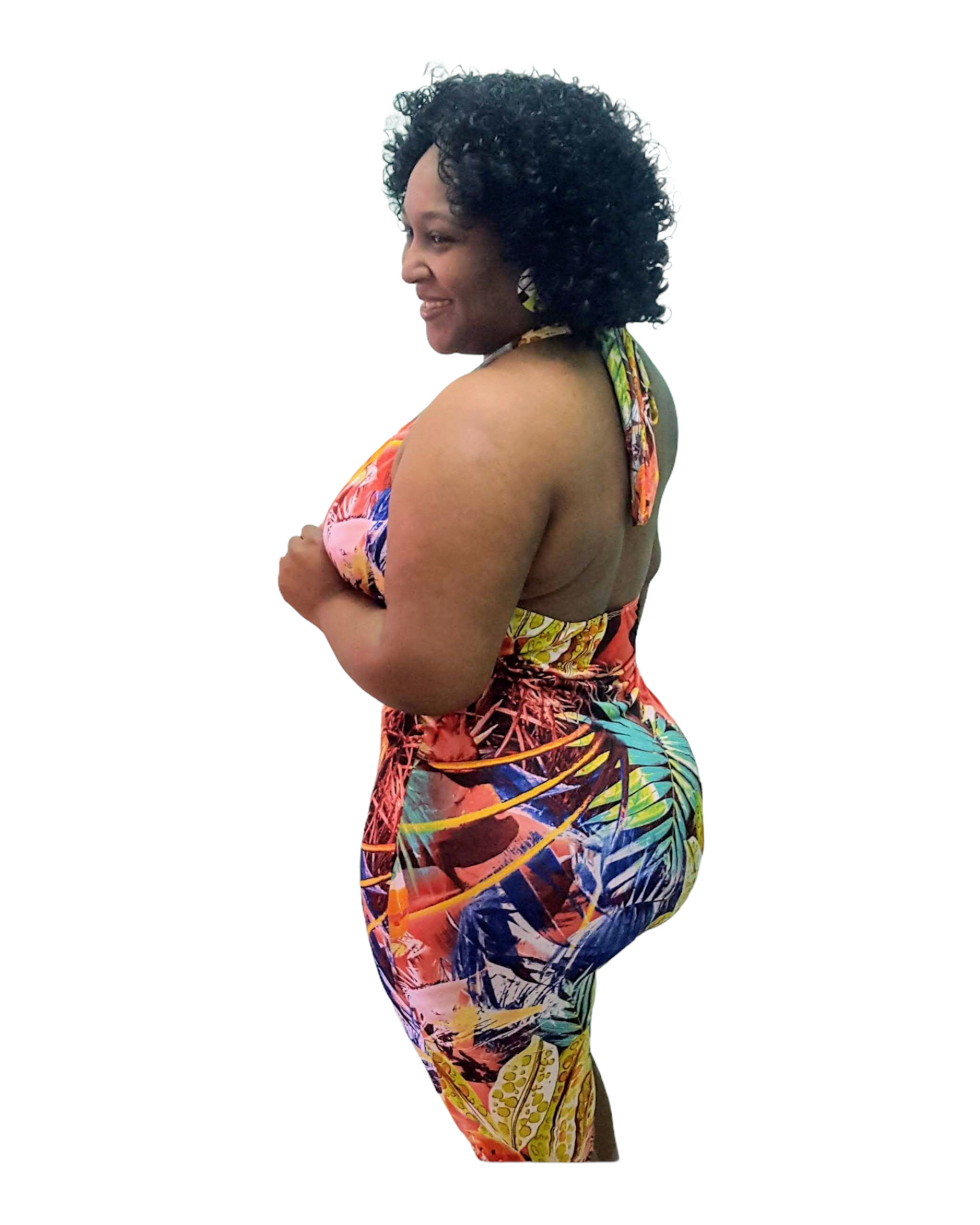 Spring Halter Dress -Plus Size