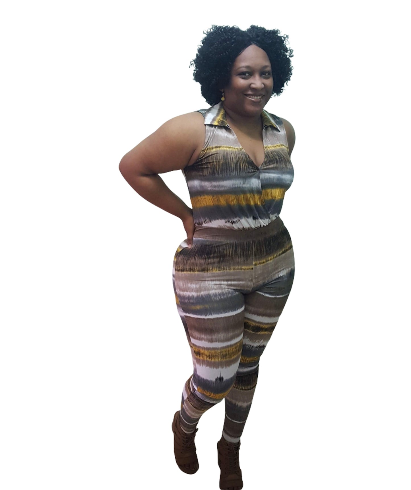 Tie Dye Fever Outfit - Brown and White Plus Size