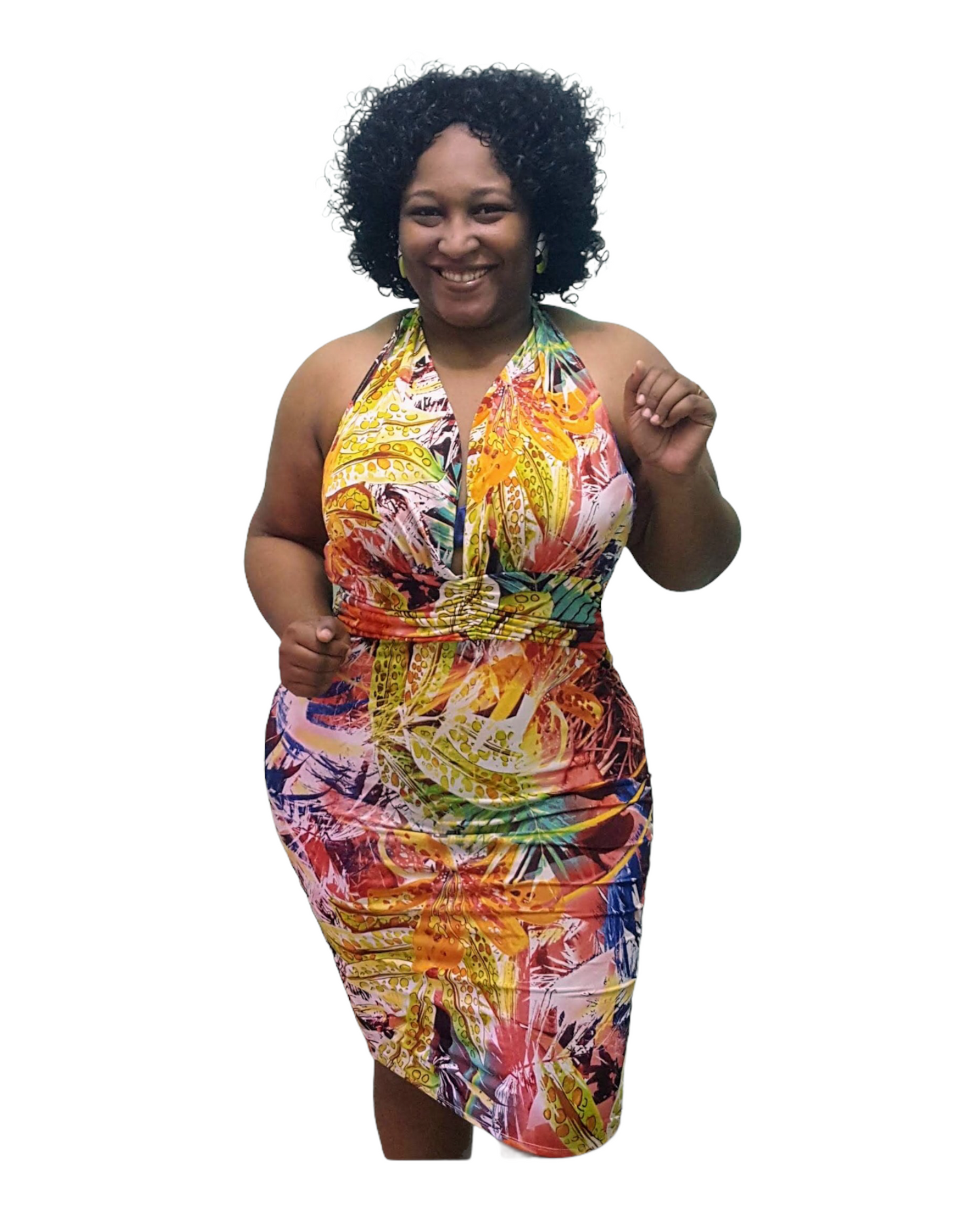 Spring Halter Dress -Plus Size