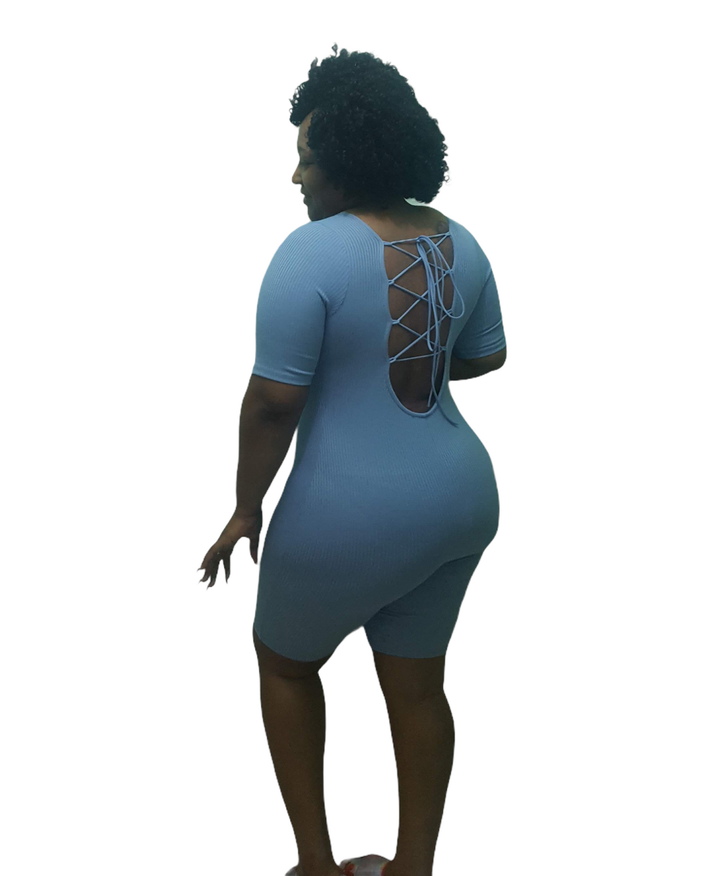 Knot Me Romper - Denim Blue Regular Size