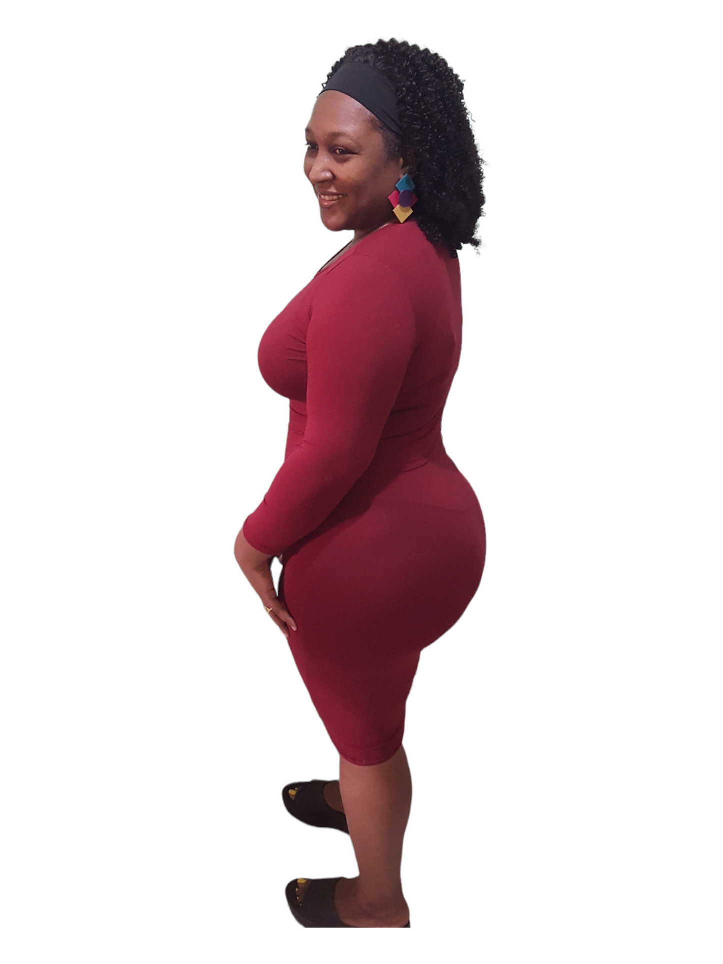 Simple Treasure Dress - Burgundy Plus Size