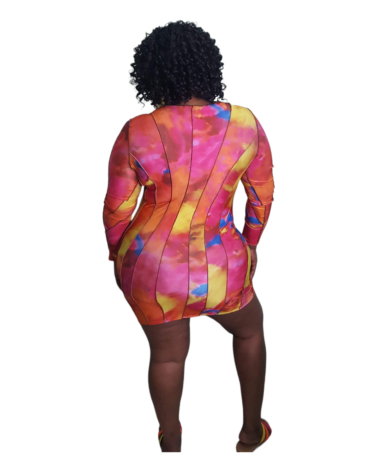 Look Back Mini Dress - Multi Plus Size