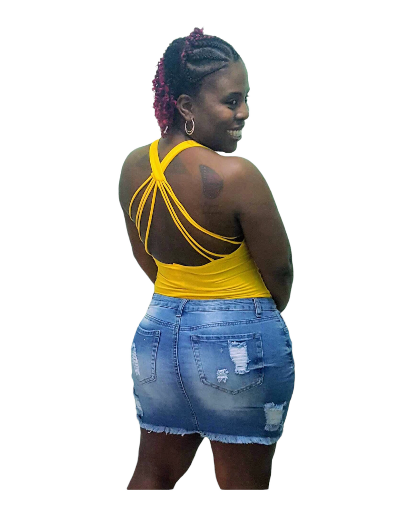 Distressed Denim Skirt - Regular Size