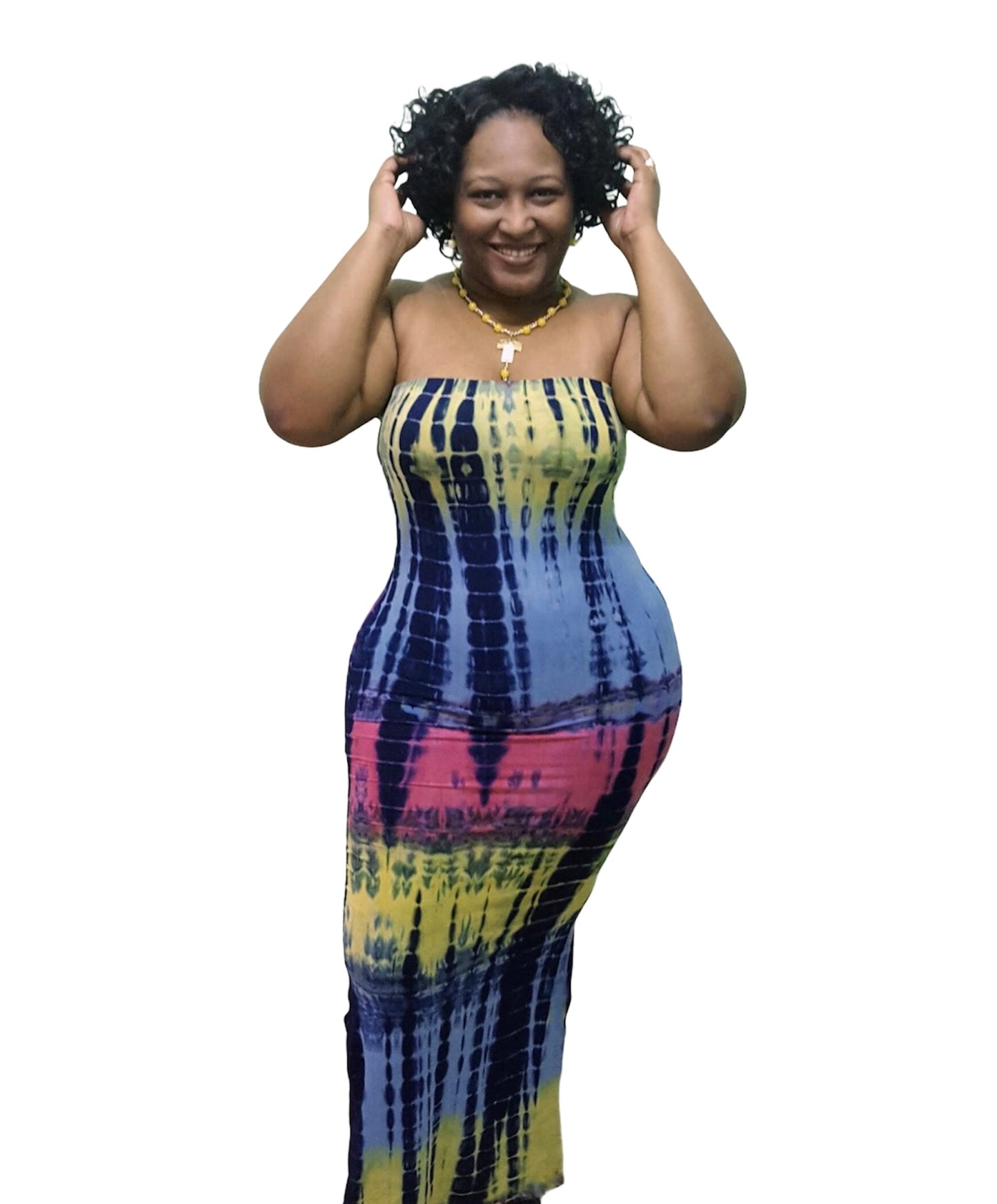 Tie Dye Maxi Dress - Neon Lime Regular Size