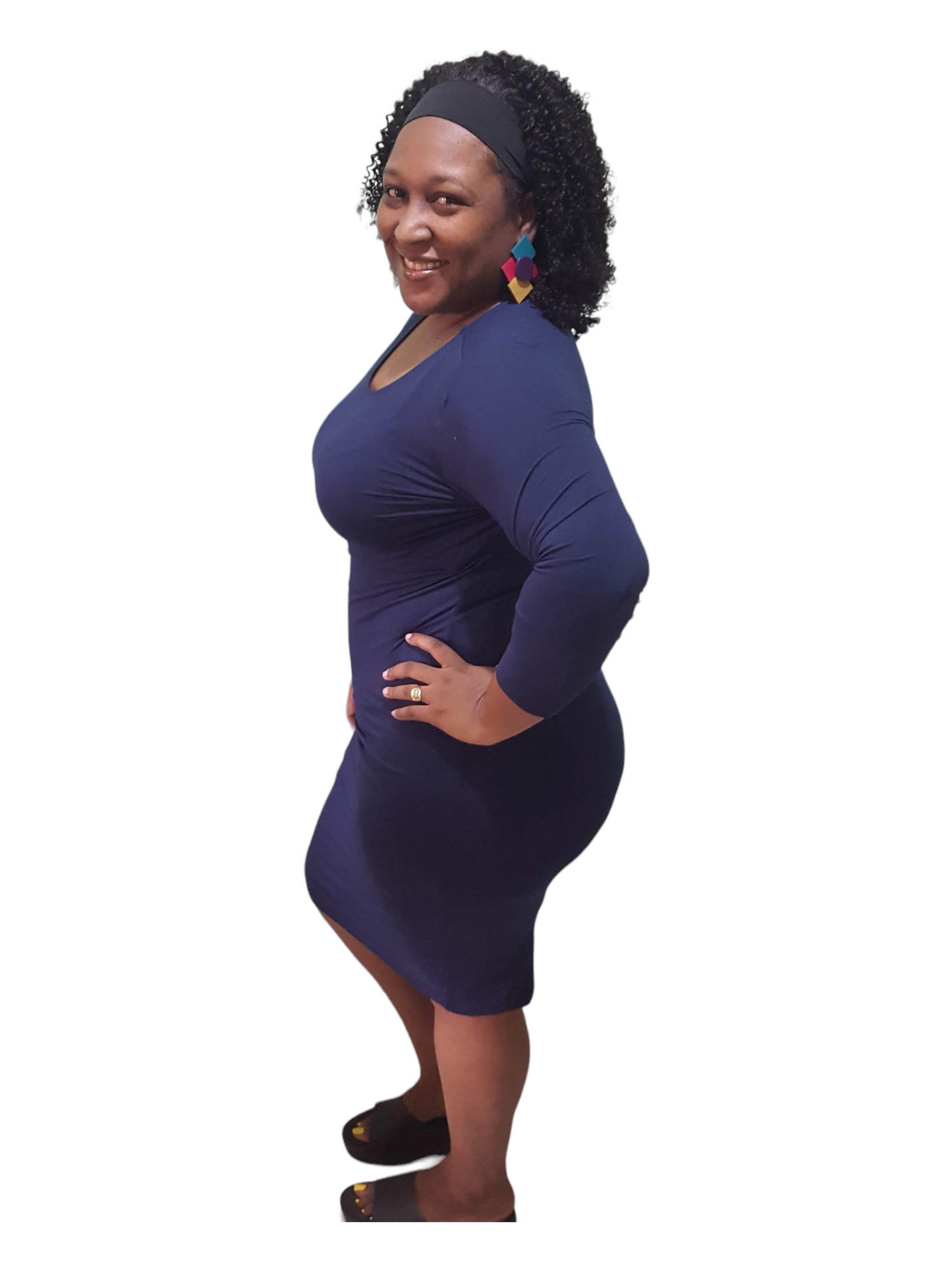 Simple Treasure Dress - Navy Plus Size