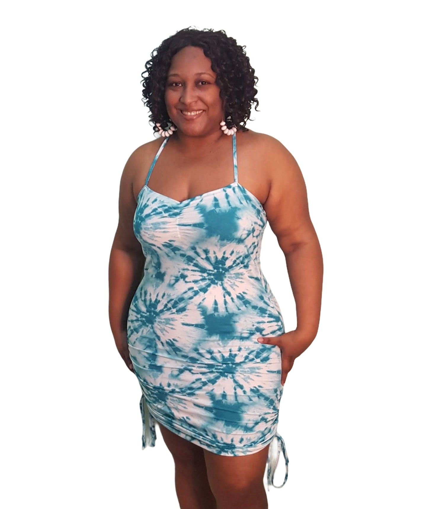 Not Raunchy Tie Dye Dress - Teal Plus Size