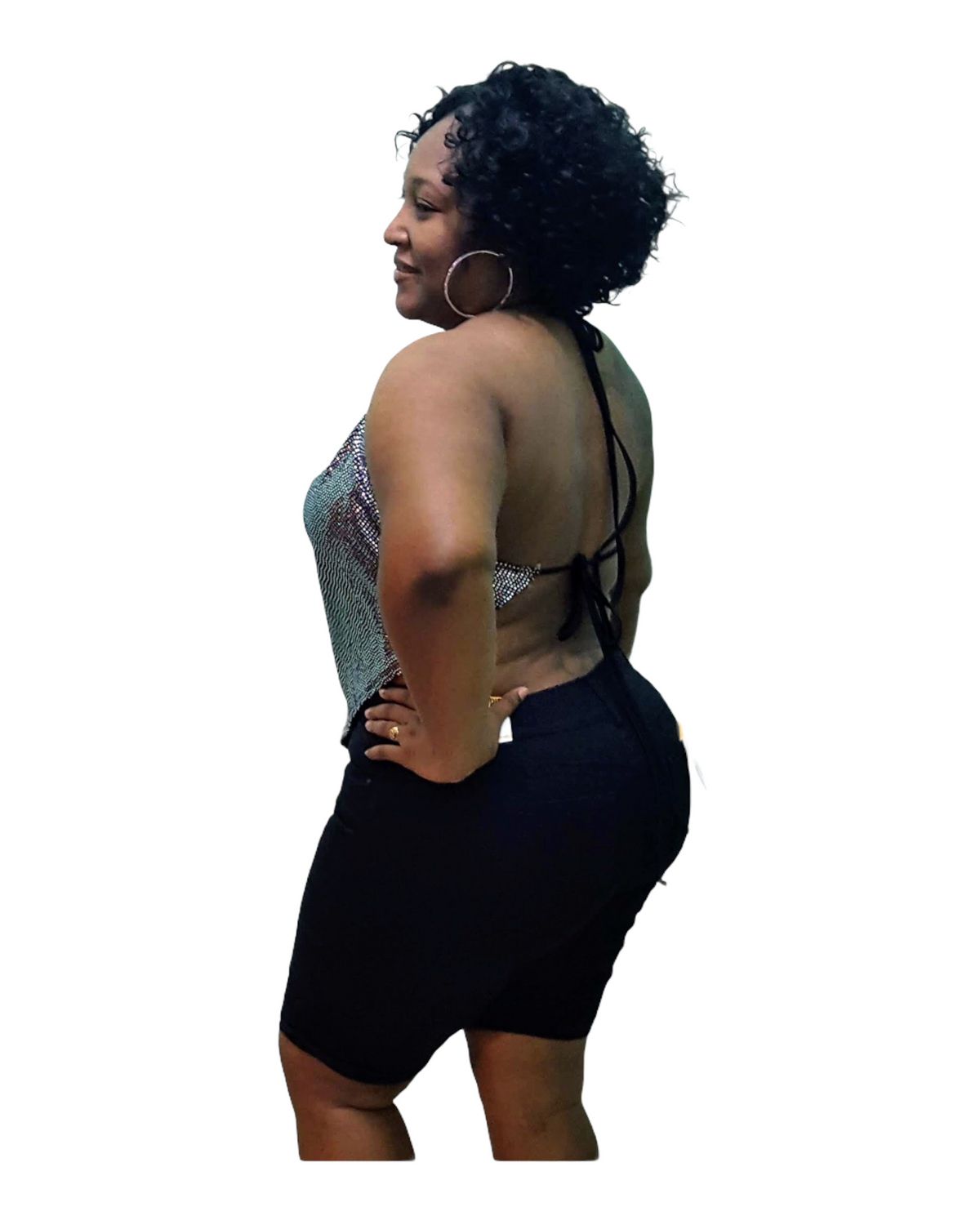 Metallic Halter Top - Plus Size