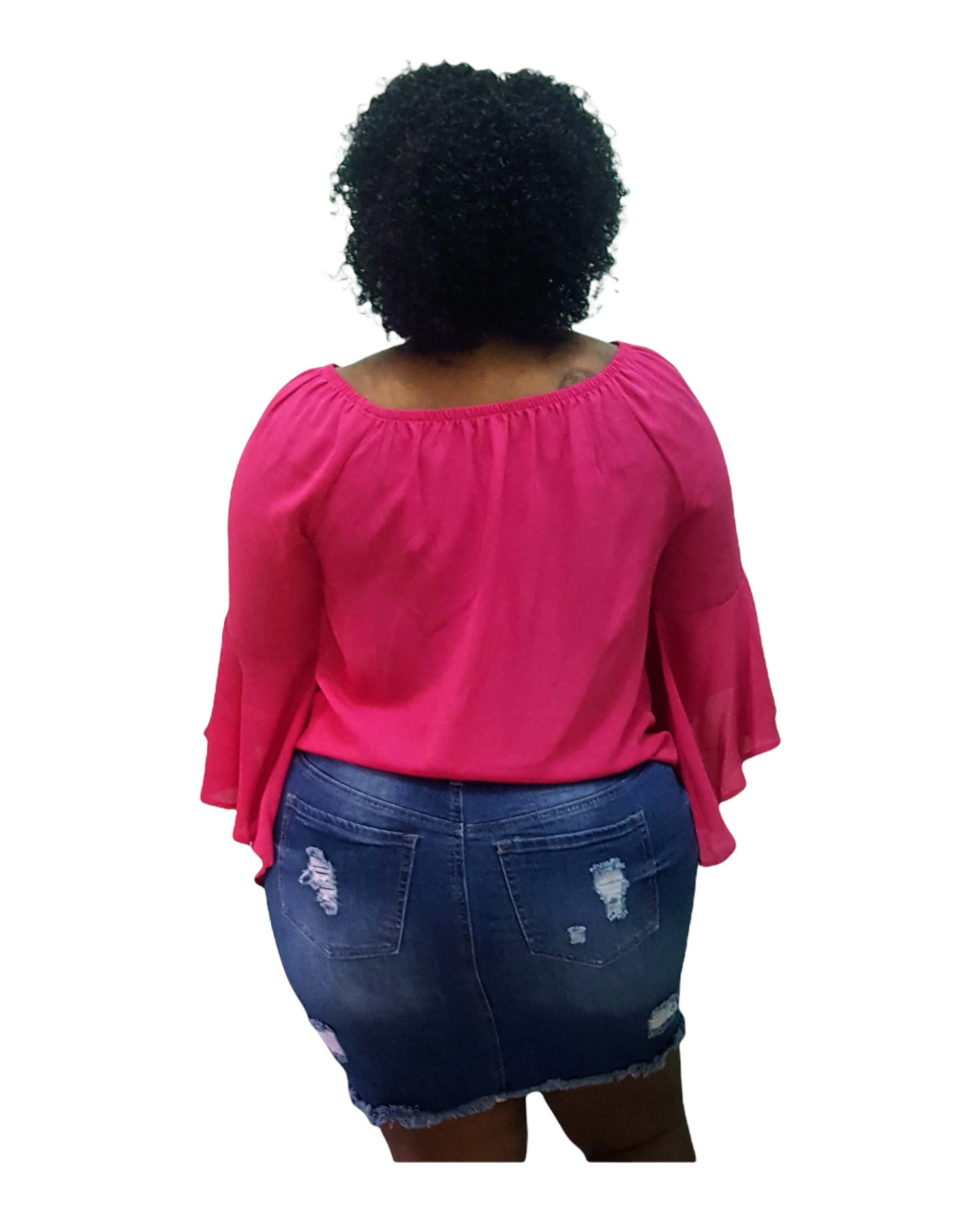 Hot Pink Blouse - Plus Size