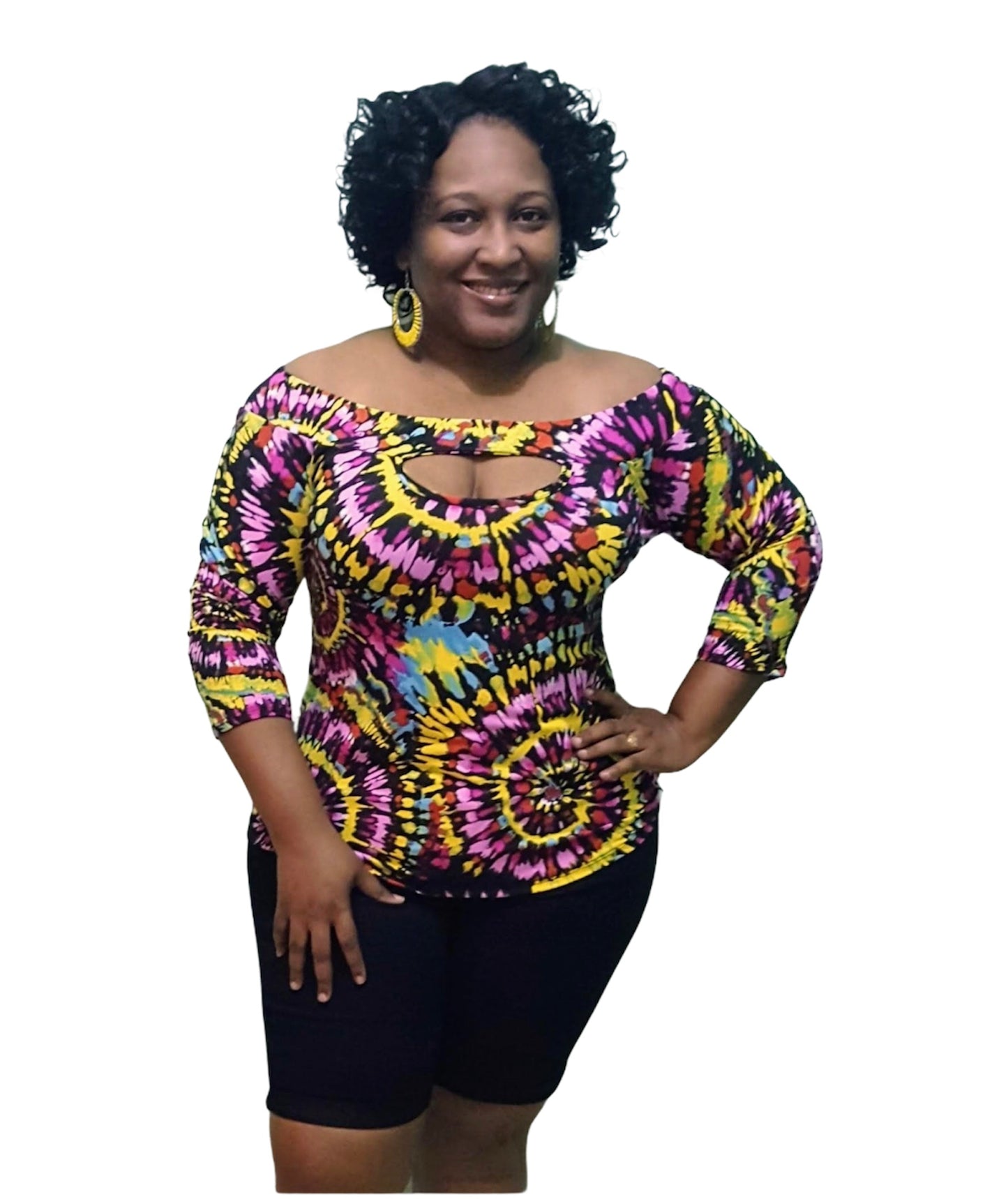 Push Up Bermuda Pant - Black Plus Size