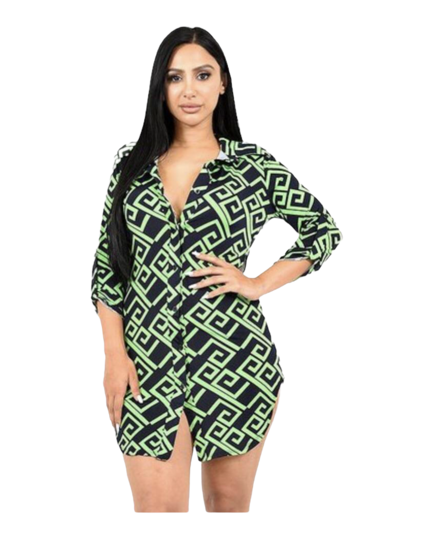 Macy Shirt Dress/ Shirt - Green Regular Size
