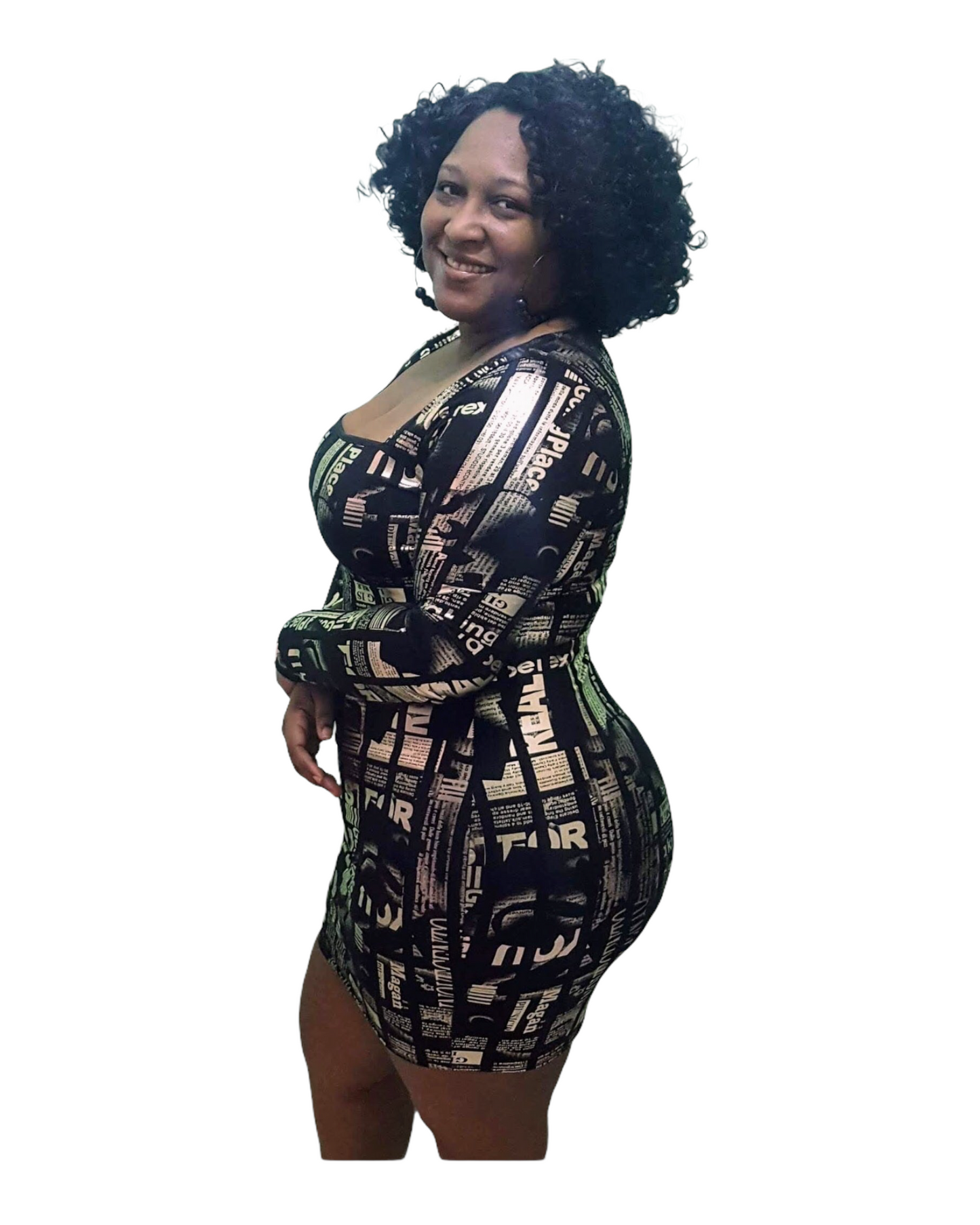 Glitz Magazine Print Dress - Regular & Plus Size