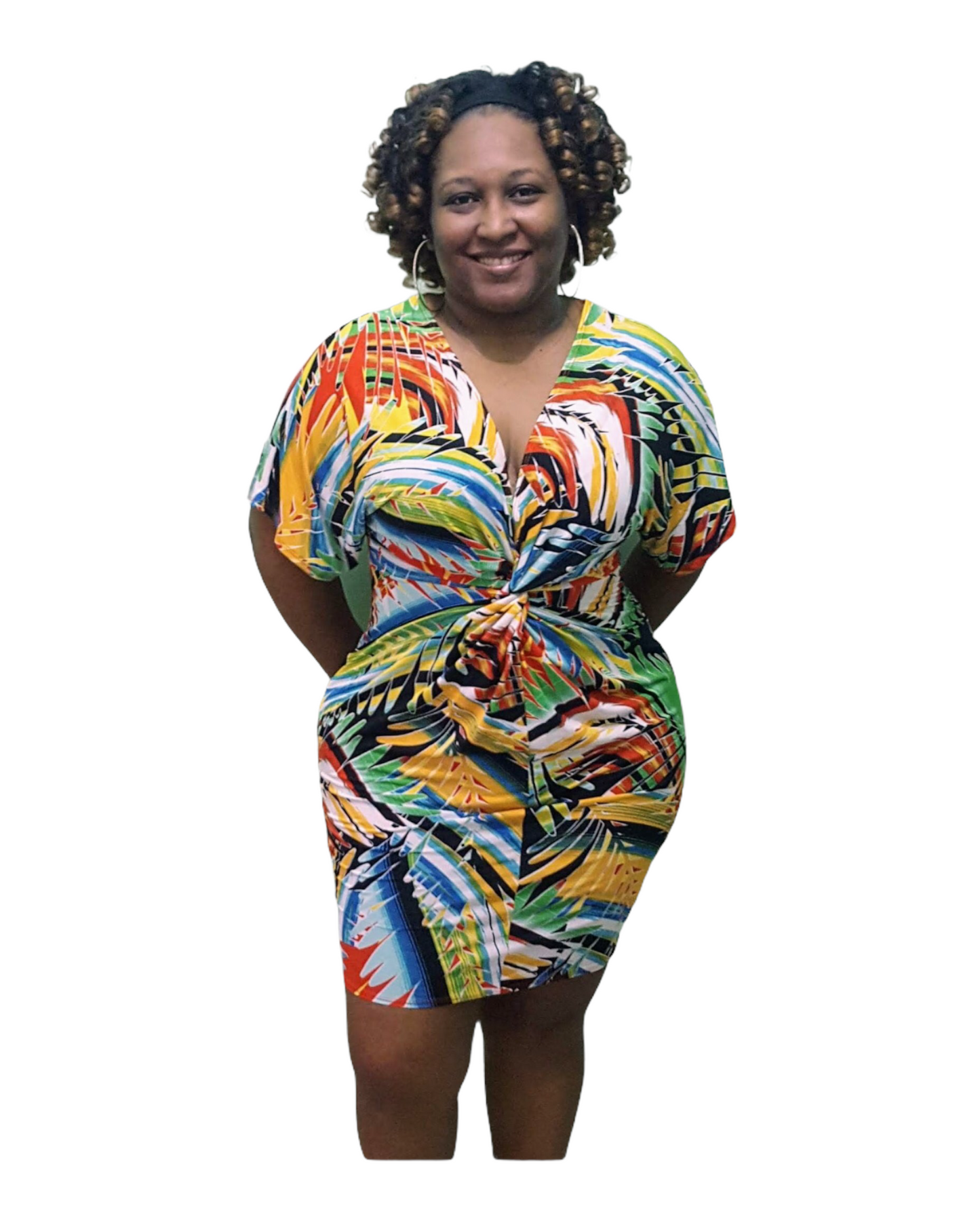 Tropical Vibe Bodycon Dress - Plus Size