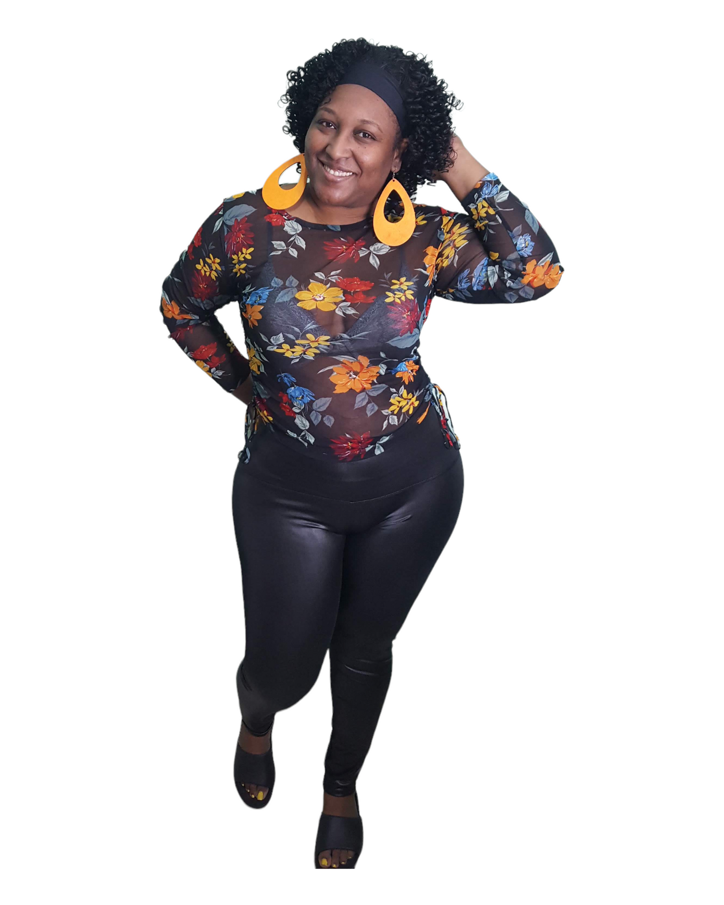 Eden Mesh Top - Black Plus Size