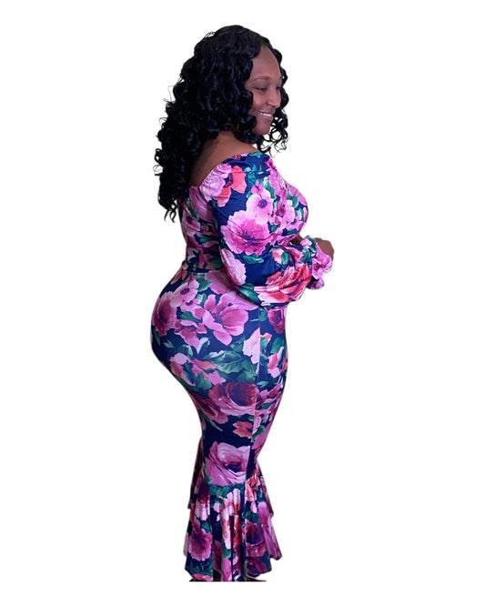 Garden Muse Maxi Dress - Pink Plus Size