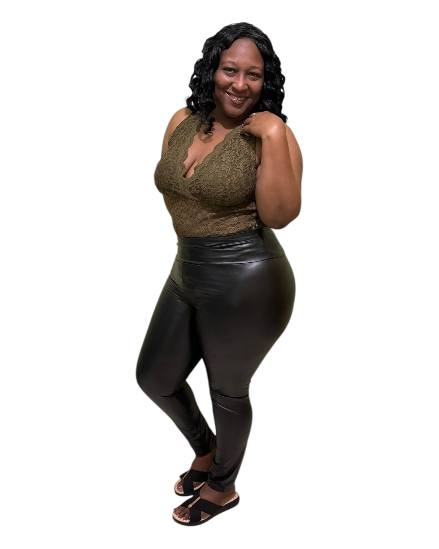 Lust Lace Bodysuit - Olive Plus Size