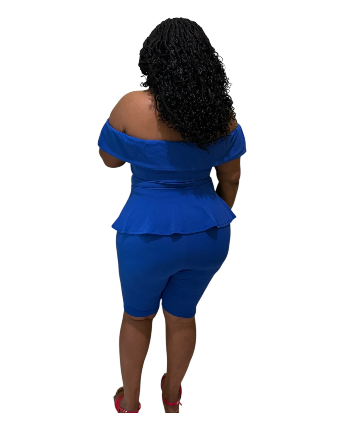 Reign Peplum Set- Blue Plus Size