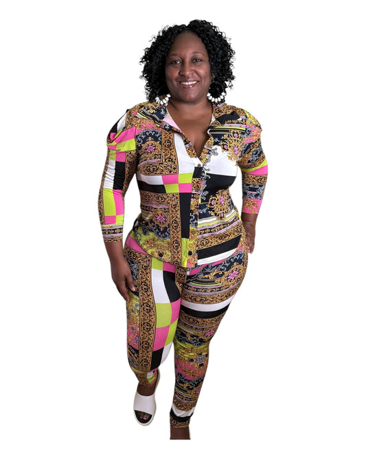 Baroque Leggings Set- Plus Size