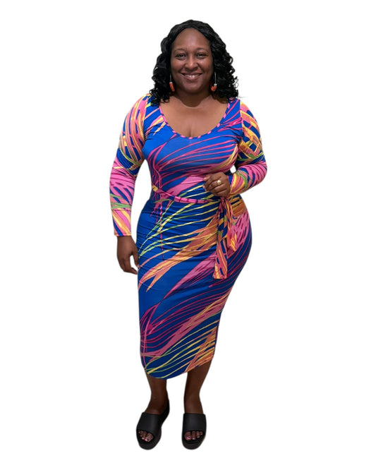 Electric Bloom Dress - Plus Size