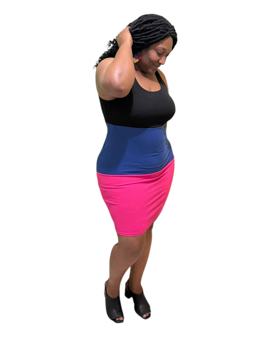 Colorblock Bodycon Dress - Plus Size