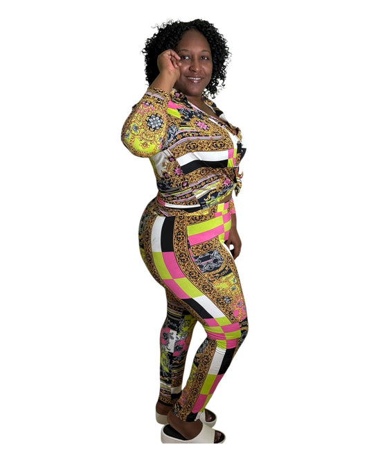 Baroque Leggings Set- Plus Size