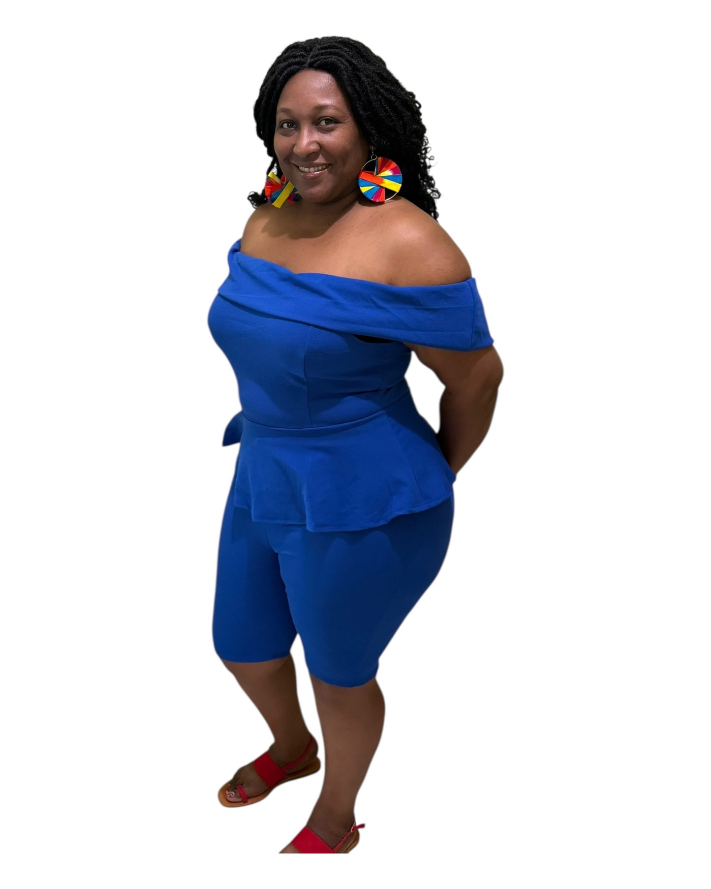 Reign Peplum Set- Blue Plus Size