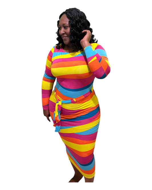 Viva Stripe Dress - Plus Size
