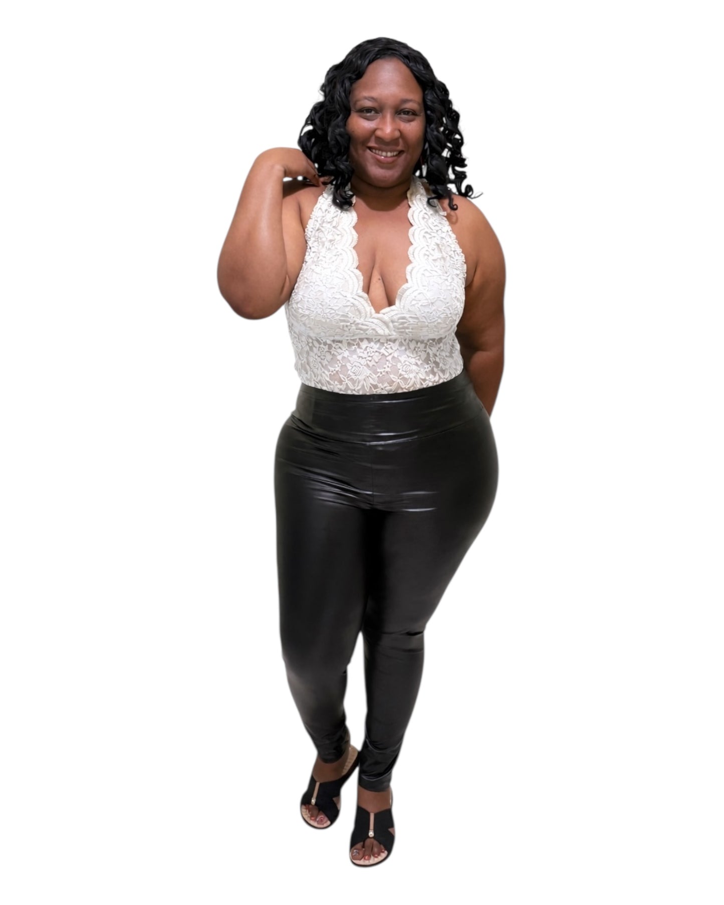 Lust Lace Bodysuit - White Plus Size