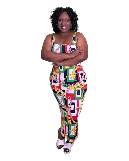 Chain Reaction Skirt Set - Plus Size
