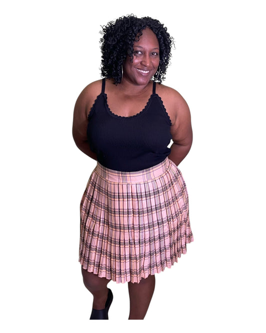 Sunset Prep Skirt - Peach Plus Size