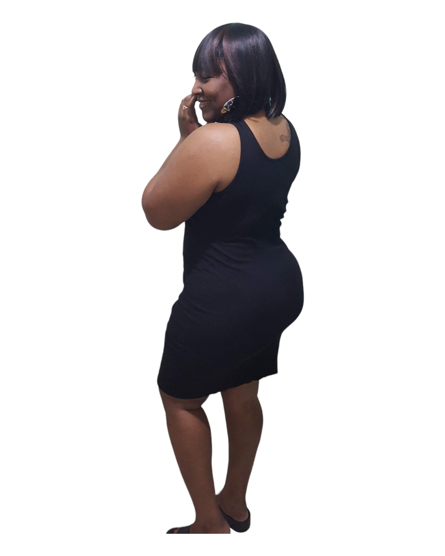 Spunky Midi Dress - Black Plus Size
