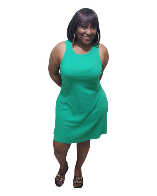 Summertime Dress - Green Plus Size