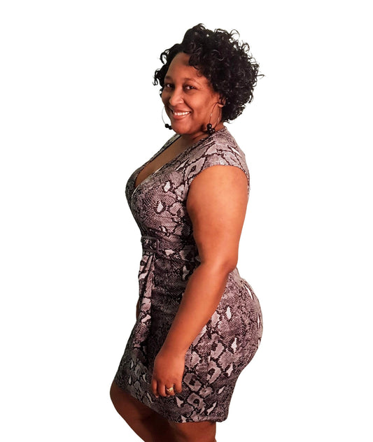 Viper Bodycon Dress - Grey Plus Size