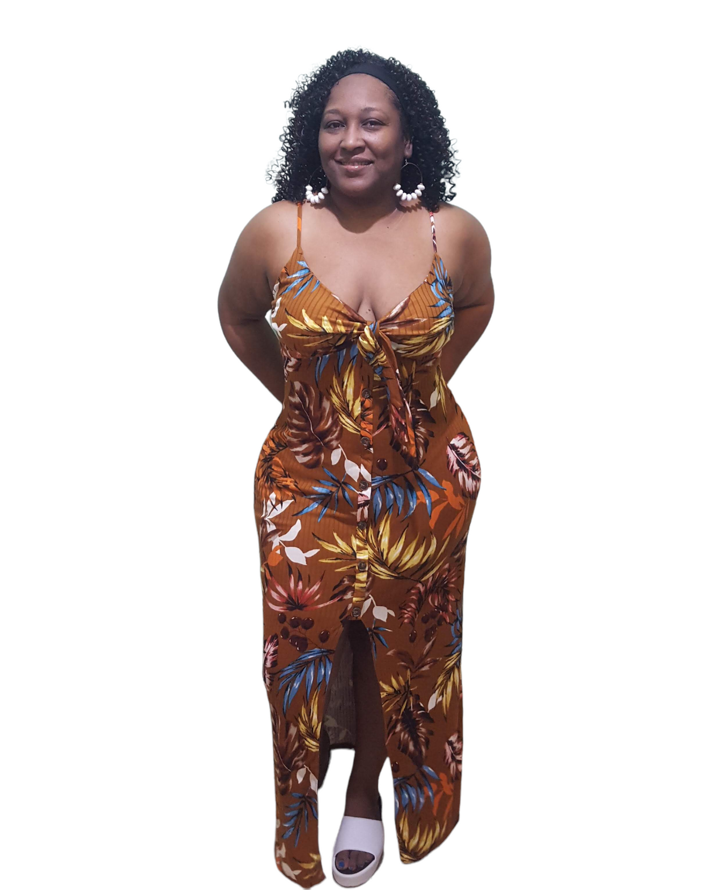 Hawaii Nights Maxi Dress - Brown Plus Size