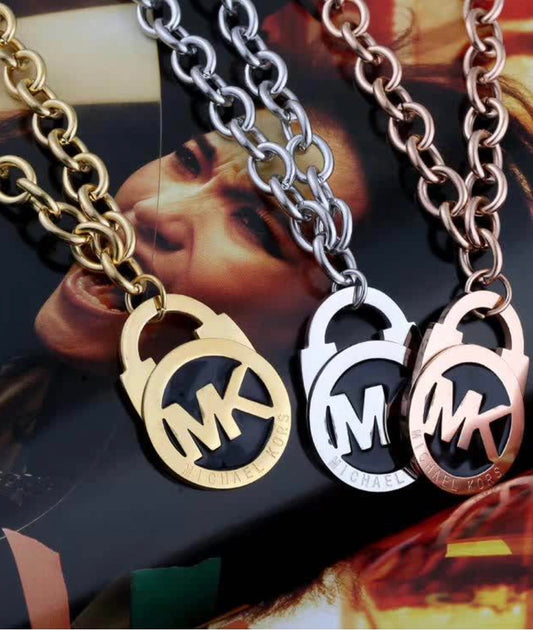 Mk Necklace and Lock Pendant