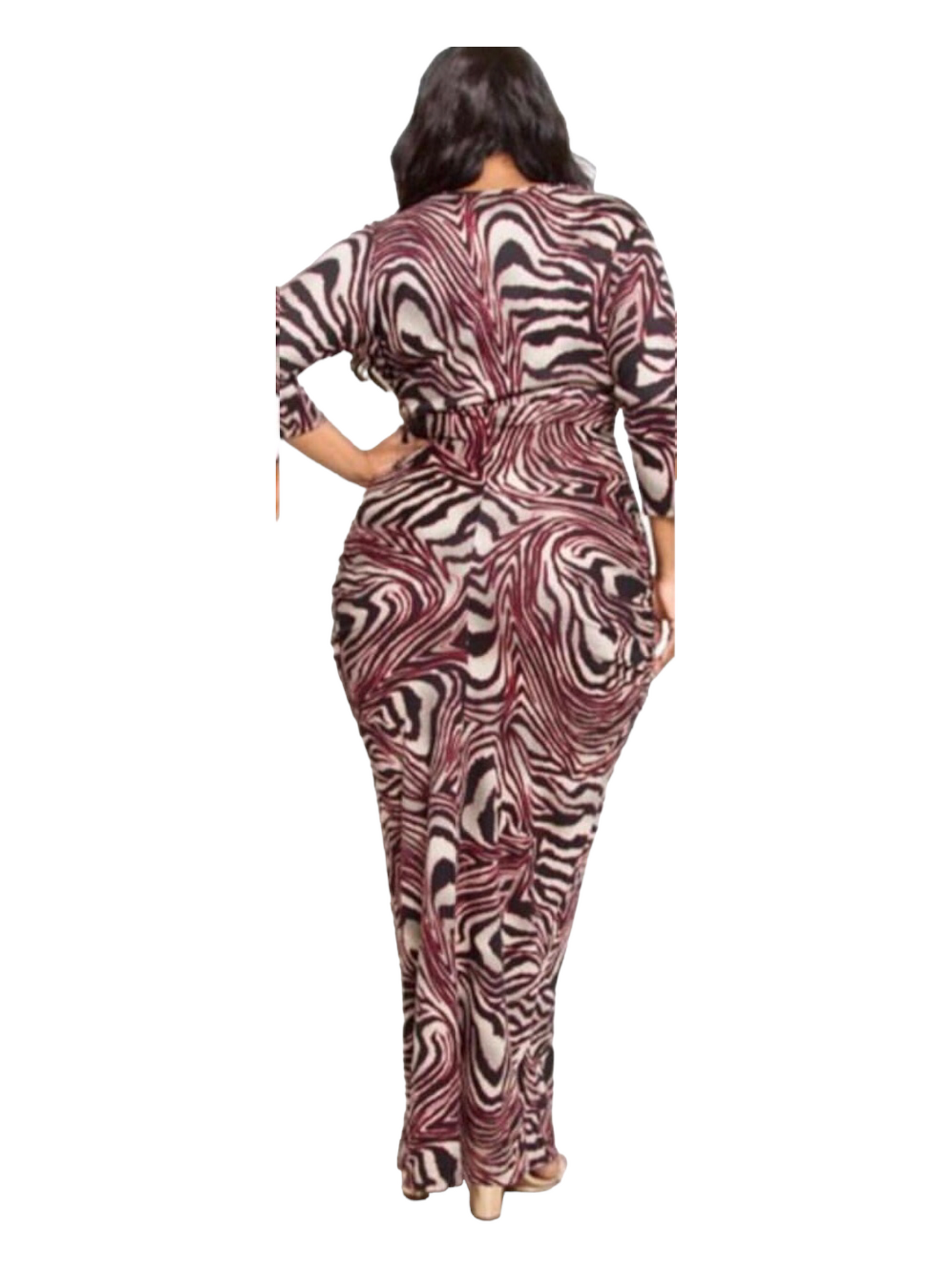 Safari Maxi Dress - Burgundy Plus Size