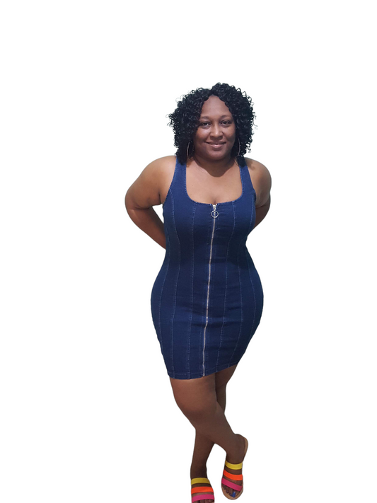 Jays Denim Dress - Dark Blue Plus Size